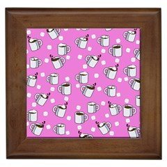 Coffee Chocolate Milk Drink Hot Framed Tile by Wegoenart