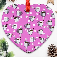 Coffee Chocolate Milk Drink Hot Ornament (heart) by Wegoenart