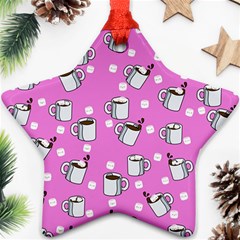 Coffee Chocolate Milk Drink Hot Ornament (star) by Wegoenart