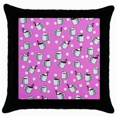 Coffee Chocolate Milk Drink Hot Throw Pillow Case (black) by Wegoenart