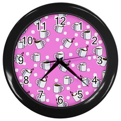 Coffee Chocolate Milk Drink Hot Wall Clock (black) by Wegoenart