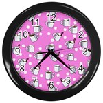 Coffee Chocolate Milk Drink Hot Wall Clock (Black) Front