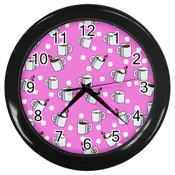 Coffee Chocolate Milk Drink Hot Wall Clock (Black)