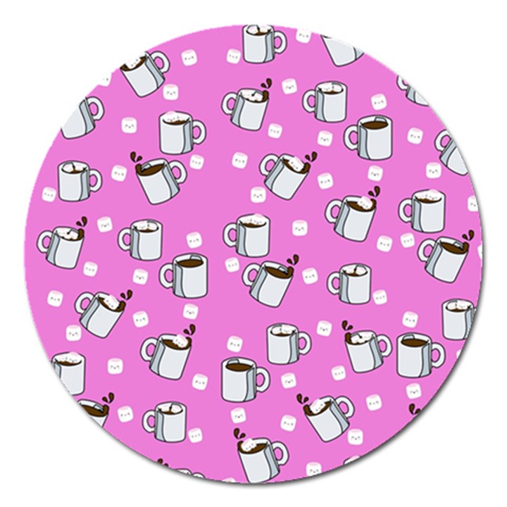 Coffee Chocolate Milk Drink Hot Magnet 5  (Round)