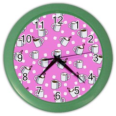 Coffee Chocolate Milk Drink Hot Color Wall Clock by Wegoenart