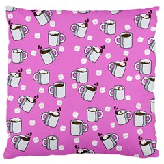 Coffee Chocolate Milk Drink Hot Large Cushion Case (two Sides) by Wegoenart