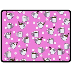 Coffee Chocolate Milk Drink Hot Double Sided Fleece Blanket (large)  by Wegoenart