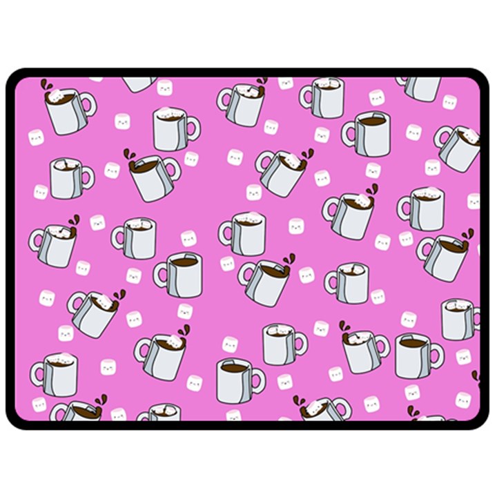 Coffee Chocolate Milk Drink Hot Double Sided Fleece Blanket (Large) 