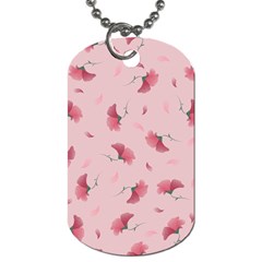 Flowers Pattern Pink Background Dog Tag (one Side) by Wegoenart