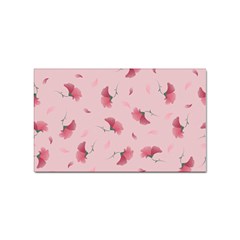 Flowers Pattern Pink Background Sticker Rectangular (10 Pack)