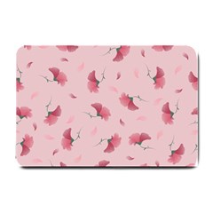 Flowers Pattern Pink Background Small Doormat by Wegoenart