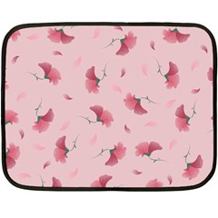 Flowers Pattern Pink Background Double Sided Fleece Blanket (mini)  by Wegoenart