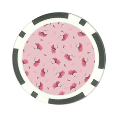 Flowers Pattern Pink Background Poker Chip Card Guard (10 Pack) by Wegoenart