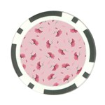 Flowers Pattern Pink Background Poker Chip Card Guard (10 pack) Front