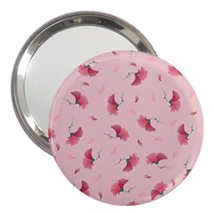 Flowers Pattern Pink Background 3  Handbag Mirrors by Wegoenart