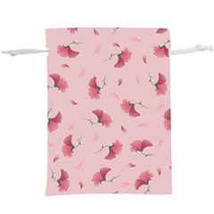 Flowers Pattern Pink Background Lightweight Drawstring Pouch (xl) by Wegoenart