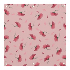 Flowers Pattern Pink Background Banner And Sign 3  X 3  by Wegoenart