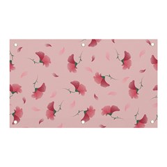 Flowers Pattern Pink Background Banner And Sign 5  X 3  by Wegoenart