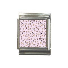 Puppies Dog Pattern Drawing Italian Charm (13mm)