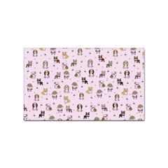 Puppies Dog Pattern Drawing Sticker Rectangular (100 Pack)