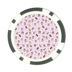 Puppies Dog Pattern Drawing Poker Chip Card Guard by Wegoenart