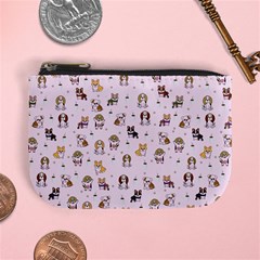 Puppies Dog Pattern Drawing Mini Coin Purse by Wegoenart