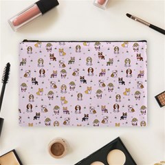 Puppies Dog Pattern Drawing Cosmetic Bag (large) by Wegoenart