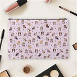 Puppies Dog Pattern Drawing Cosmetic Bag (Large) Back