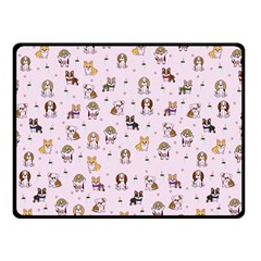 Puppies Dog Pattern Drawing Fleece Blanket (small) by Wegoenart