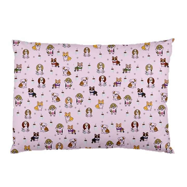 Puppies Dog Pattern Drawing Pillow Case (Two Sides)