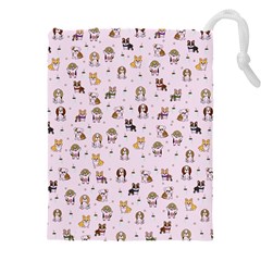 Puppies Dog Pattern Drawing Drawstring Pouch (4xl) by Wegoenart