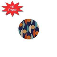 Mid Century Vintage Retro Geometric 1  Mini Buttons (10 Pack)  by Wegoenart