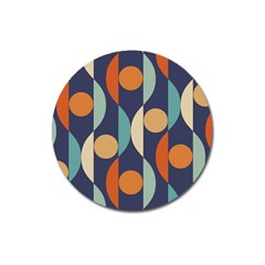 Mid Century Vintage Retro Geometric Magnet 3  (round) by Wegoenart