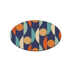 Mid Century Vintage Retro Geometric Sticker Oval (100 Pack)