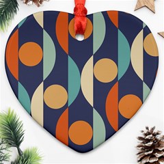 Mid Century Vintage Retro Geometric Heart Ornament (two Sides) by Wegoenart