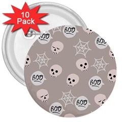 Halloween Decoration Drawing Design 3  Buttons (10 Pack)  by Wegoenart