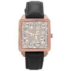 Halloween Decoration Drawing Design Rose Gold Leather Watch  by Wegoenart