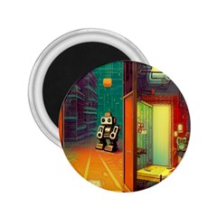 Illustration Robot Cute Sweet Futuristic 2 25  Magnets by Wegoenart