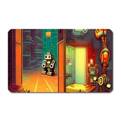 Illustration Robot Cute Sweet Futuristic Magnet (rectangular) by Wegoenart