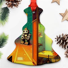 Illustration Robot Cute Sweet Futuristic Christmas Tree Ornament (two Sides) by Wegoenart