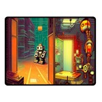 Illustration Robot Cute Sweet Futuristic Double Sided Fleece Blanket (Small)  45 x34  Blanket Front