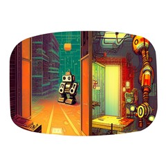 Illustration Robot Cute Sweet Futuristic Mini Square Pill Box by Wegoenart