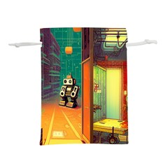 Illustration Robot Cute Sweet Futuristic Lightweight Drawstring Pouch (s) by Wegoenart