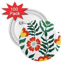 Painting Flower Leaves Forest 2 25  Buttons (100 Pack)  by Wegoenart