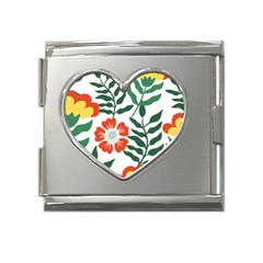 Painting Flower Leaves Forest Mega Link Heart Italian Charm (18mm) by Wegoenart