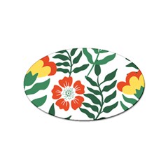 Painting Flower Leaves Forest Sticker Oval (10 Pack)