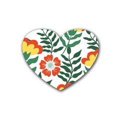 Painting Flower Leaves Forest Rubber Coaster (heart) by Wegoenart