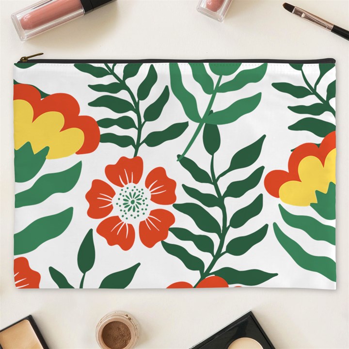 Painting Flower Leaves Forest Cosmetic Bag (XXXL)