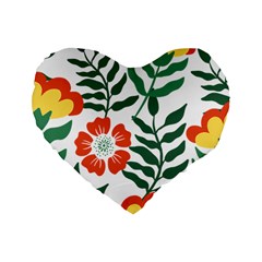 Painting Flower Leaves Forest Standard 16  Premium Heart Shape Cushions by Wegoenart