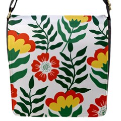 Painting Flower Leaves Forest Flap Closure Messenger Bag (s) by Wegoenart